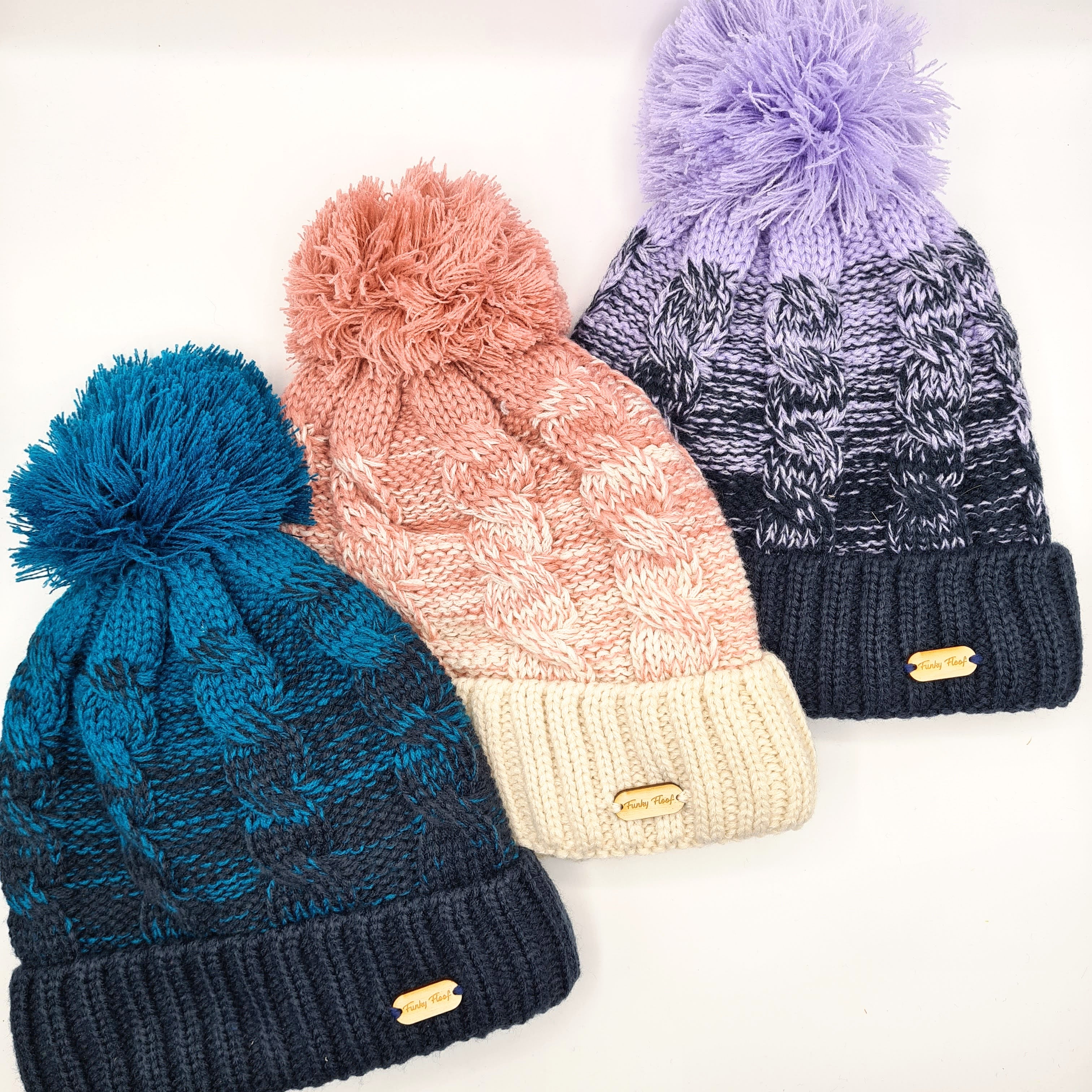 Funky sales bobble hats