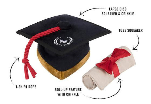 K9 Scholar Hat & Diploma Dog Toy